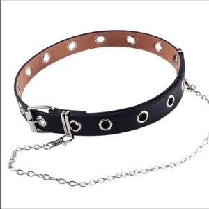 Black Faux Patent Leather Single Doundle Belts